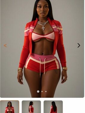Red & Pink Athletic 3 Piece Set
